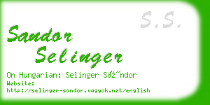 sandor selinger business card